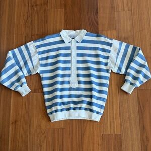 Blue and White Striped Sweater
